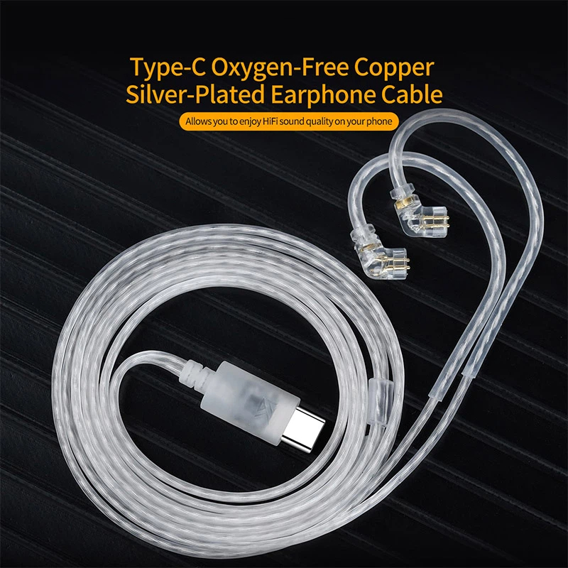 KZ Earphones Cable OFC Silver  - Usb C Earphone ulasan dan harga
