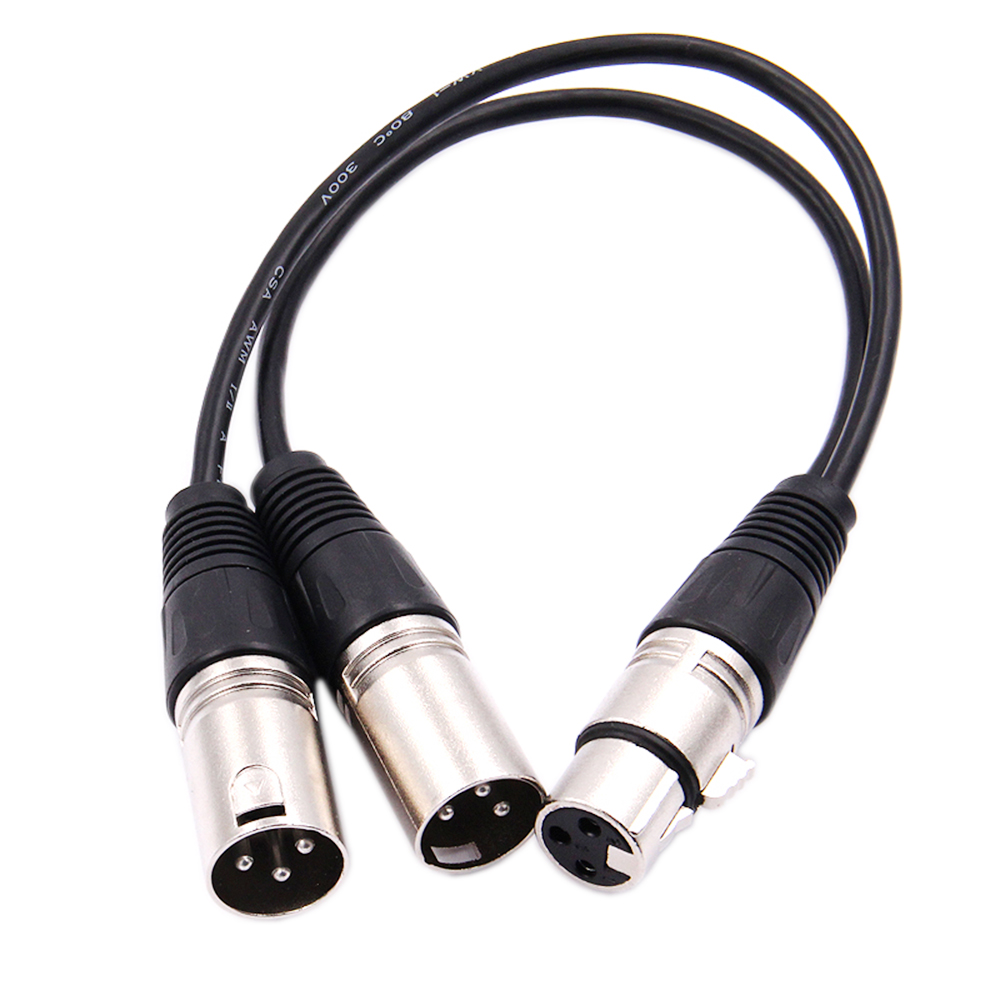 30cm 3 Pin XLR FEMALE Jack To  - Audio Splitter Y ulasan dan harga