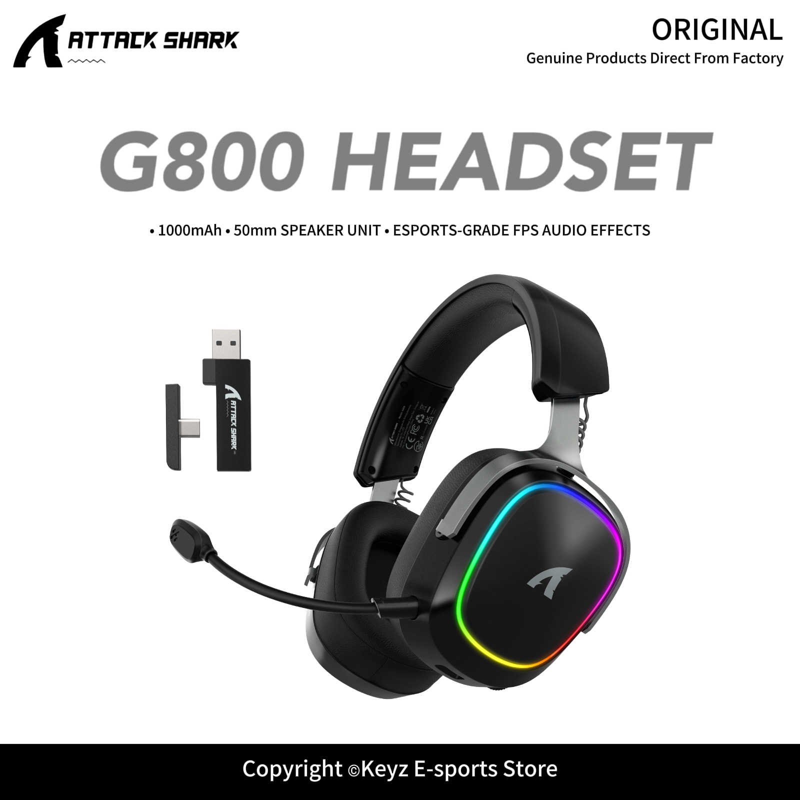 ATTACK SHARK G800 4-IN-1 Wirel - Gaming Headset Rgb ulasan dan harga