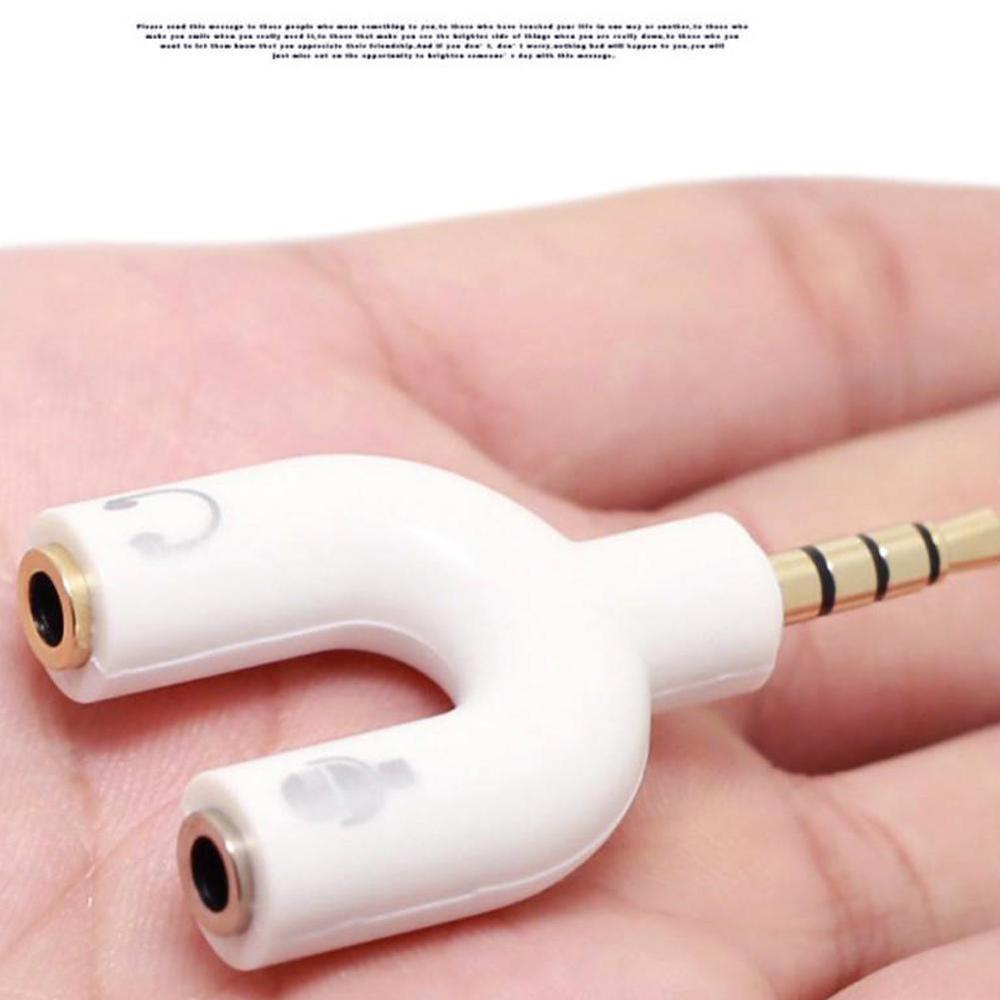 1PC Dual 3.5MM U Type Adapter  - Earphone Splitter Jack ulasan dan harga