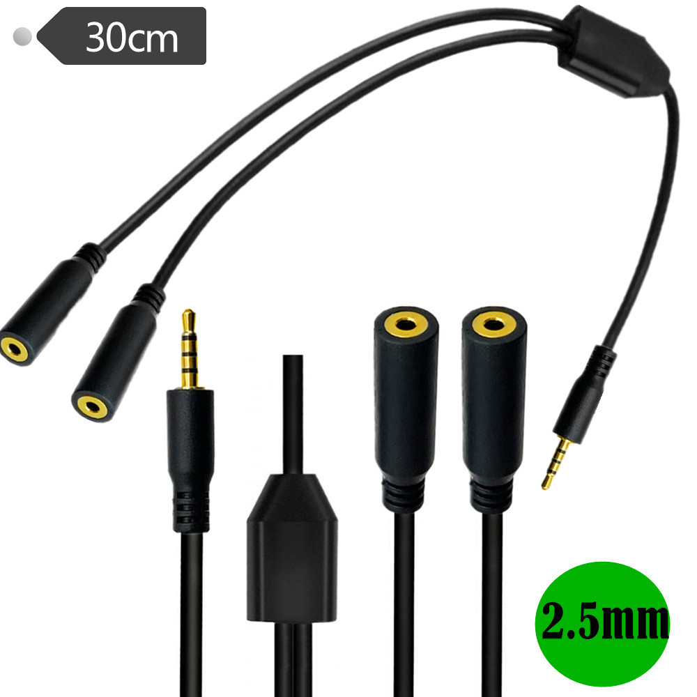Gold Plated 4 Pole  2.5mm Male - Audio Splitter Y ulasan dan harga