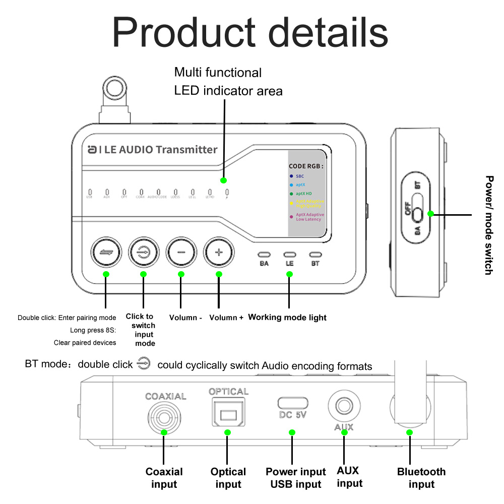 Bluetooth 5.3 Audio Transmitte - Bluetooth Adapter Receiver ulasan dan harga