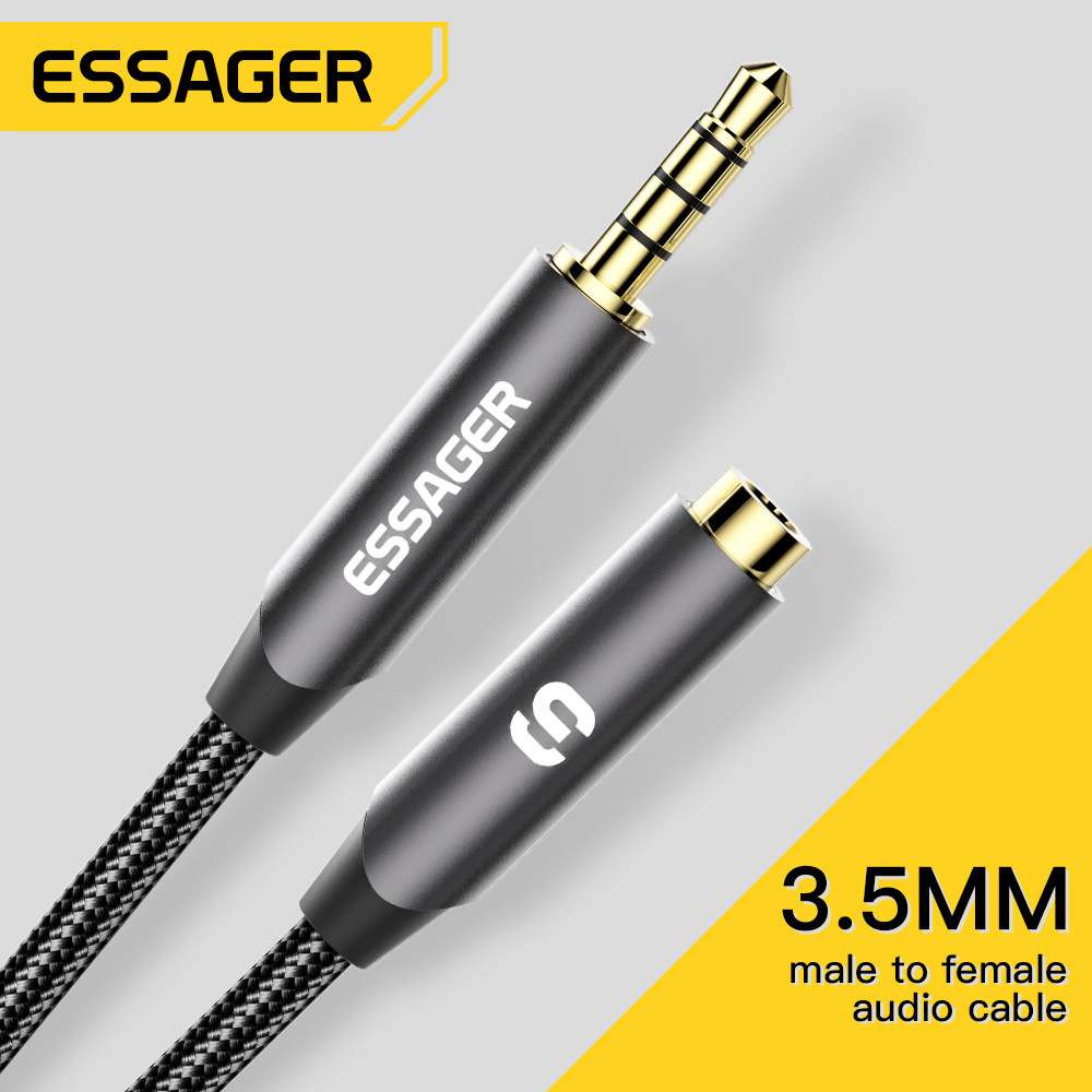 ESSAGER Headphone Extension Ca - Earphone Splitter Jack ulasan dan harga